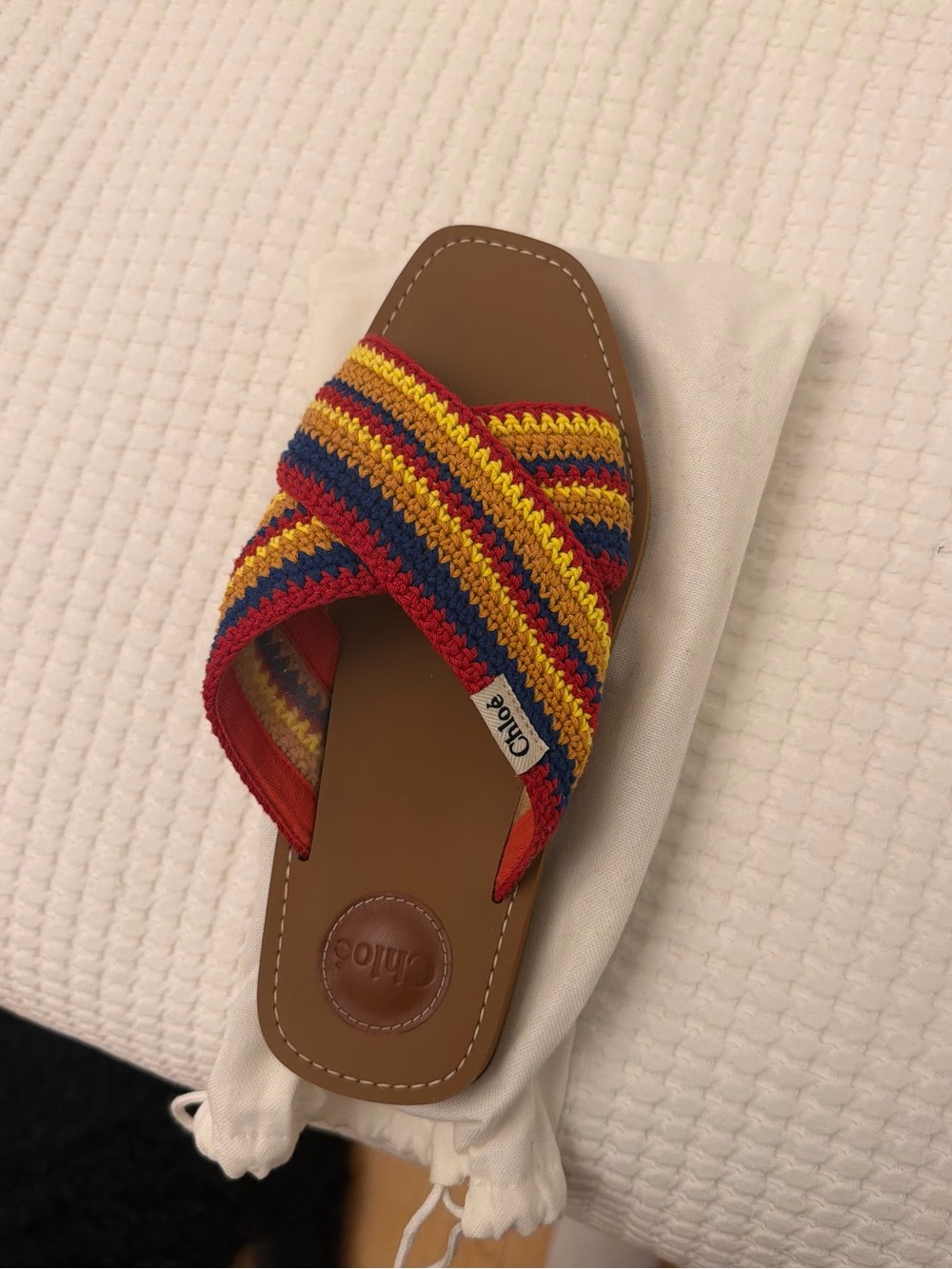 Brand New Chloe Multi-Color Stitch Sandals